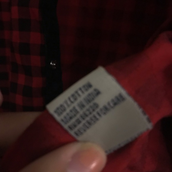 Cactus Black and Red Checker Button down - Picture 5 of 8